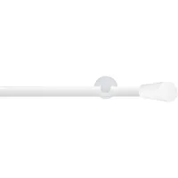 GARESA Gardinenstange GARESA "WHITE", weiß, L:340cm Ø:20mm, Eisen, Gardinenstangen, Vorhanggarnitur, Innenlauf, verlängerbar, Endknopf abgeschrägt