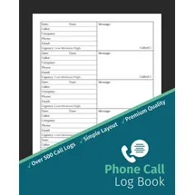 Lingku Phone Call Log Book: Phone Call & Voicemail Recording Notebook, Over 500 Telephone Record Space, Inbound/Outbound Call Tracker, Home & Office Supplies