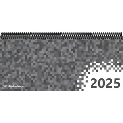 Tischkalender 2025 XXL I Pixel grau I 32,5 x 14,5 cm I Querformat