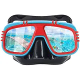 Erwachsene Tauchmaske Schnorchelbrille Schwimmbrille Herren 180°Panorama HD Anti Nebel Taucherbrille mit Nasenabdeckung für Unisex Erwachsene Schnorcheln Schwimmen (Rot Blau)