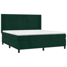 vidaXL Boxspringbett 180 x 200 cm Dunkelgrün