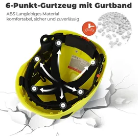 mustbau Sicherheitshelm, EN397 Schutzhelme mit Schweißband und Visier, 53 bis 63cm Verstellbarer Kopfumfang, strapazierfähiges ABS-Material Für Mä