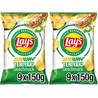 Lay's Subway Chicken Terriyaki - Knusprig gewürzte Kartoffelchips für eine gelungene Party (9 x 150 g) (Verpackungsdesign kann abweichen) (Packung mit 2)