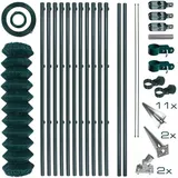 Estexo Maschendrahtzaun Komplettset 250 x 150 cm Grün/Metall