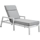 Brafab Gartenliege Aluminium, inkl. Kissen Pearl grey - weiß