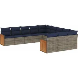 vidaXL Gartensofa-Set 11-tlg. grau