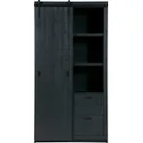Woood Vitrine 230 x 122 x 37 cm Schwarz