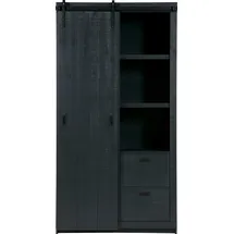 Woood Vitrine 230 x 122 x 37 cm Schwarz
