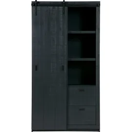 Woood Vitrine 230 x 122 x 37 cm Schwarz