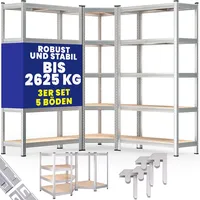 monzana 3er Set Schwerlastregal Eckregal