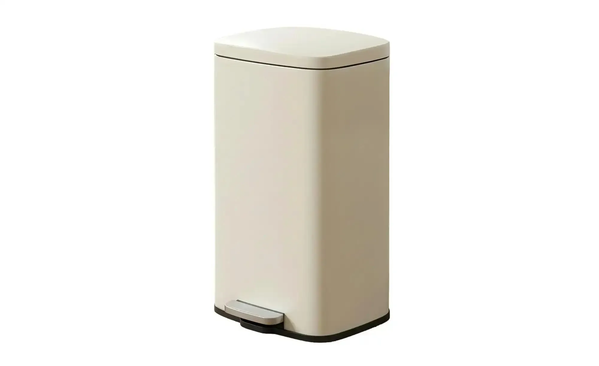 Mülleimer   , beige , Stahl,Kunststoff , Maße (cm): B: 34,8 H: 63,3
