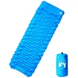 vidaXL Selbstaufblasende Isomatte mit Kissen Blau
