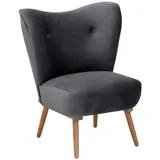 58 aufm Kessel Cocktailsessel Kayra Samtvelours 58 x 71 x 70 cm Grau mit Relax-Funktion