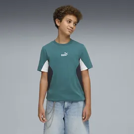 Puma T-Shirt PUMA "Essentials Block T-Shirt Jungen", Kinder, Gr. 176, grün (emerald ice grün), Obermaterial: 100% Baumwolle. Rippe: 29% Polyester, 71% Baumwolle, regular fit, Rundhals, Shirts T-Shirt