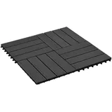 vidaXL Terrassenfliese 30 x 30 cm schwarz