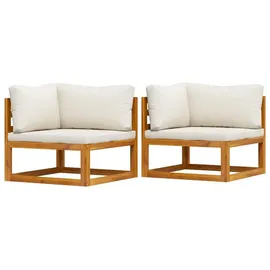 vidaXL Modulare Ecksofas 2-tlg. cremeweiß