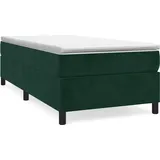 vidaXL Boxspringbett mit Matratze Dunkelgrün 100x200 cm Samt - Grün