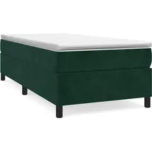 vidaXL Boxspringbett mit Matratze Dunkelgrün 100x200 cm Samt - Grün