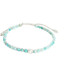 Samapura Amazonit Armband aus Südafrika | Silber Faden 16 Damen 