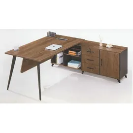 Jet-Line Winkelschreibtisch San Paulo Nussbaum / Braun