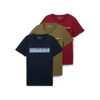 Tom Tailor DENIM Herren T-Shirt mit Print im 3er-Pack,