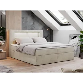 MKS Boxspringbett 160 x 200 cm H4 Beige