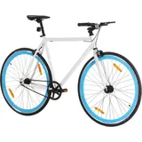 vidaXL Fahrrad mit Festem Gang Weiß und Blau 700c 59 cm