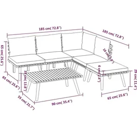 vidaXL Modell 19 Loungeset mit Kissen braun