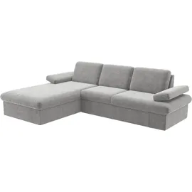 sit&more Ecksofa SIT & MORE "Moreno L-Form, B: 247 cm", grau (hellgrau), B:247cm H:82cm T:171cm, 100% Polyester, Sofas, Ecksofa, mit Armteilverstellung, optional Bettfunktion