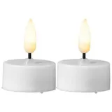 MARELIDA LED Teelichter mit Timer flackernd D: 3,8cm weiß 2er Set