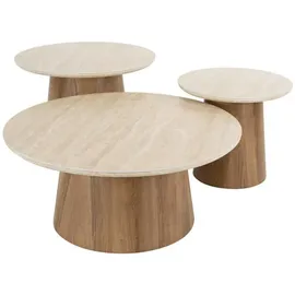 KAWOLA Couchtisch PRETO Set 3-tlg. Keramik weiß