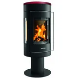 Justus Meva Stahl schwarz/Abdeckplatte Keramik bordeauxrot