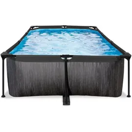 EXIT TOYS EXIT Black Wood Pool 220x150x65cm mit Filterpumpe - schwarz