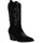 VAN HILL Damen Stiefel Cowboystiefel Stickereien Schuhe 839969, Farbe: Schwarz Velours, Größe: 37 - Schwarz - 37