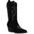 VAN HILL Damen Stiefel Cowboystiefel Stickereien Schuhe 839969, Farbe: Schwarz Velours, Größe: 37 - Schwarz - 37