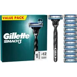 Gillette Mach3 Rasierklingen + 12 Rasierklingen Für Männer