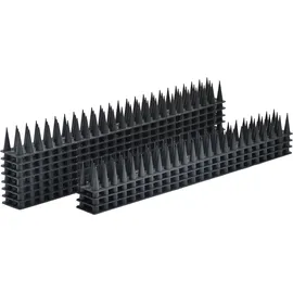 ideoon garden 12er Set Taubenspikes Schwarz 5,4m - Effektive Vogelabwehr aus Polycarbonat - 3-reihige Abwehrspikes gegen Tauben, Möwen, Marder, Katzen & Eichhörnchen