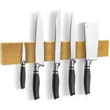 40cm Magnetleiste Messer aus Bambus Mit Extra Starkem Magnet Messerhalter Mag...