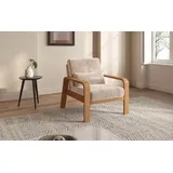 sit&more Sessel »Kolding«, Armlehnen aus eichefarbigem Buchenholz, verschiedene Bezüge und Farben beige