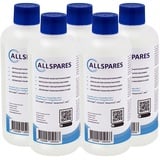 AllSpares Entkalker (5x 500ml) für Kaffeemaschinen geeignet für Delonghi EcoDecalk DLSC500 und AEG M3BICD200