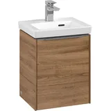 Villeroy & Boch Waschbeckenunterschrank 1 Tür 35,1 x 43,2 x 29,3 cm Kansas Oak / Aluminium glänzend