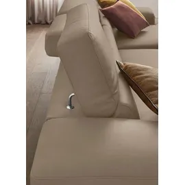 W.Schillig Ecksofa "piedroo, Designsofa mit tollem Sitzkomfort, bequem und elegant, L-Form", braun (stone z59), B:343cm H:70cm T:193cm, Longlife Xtra-Leder Z59: Glattleder mit modischer Prägung.