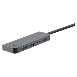 Cellular Line Cellularline HUB Starter 4-Port-Hub, Laden und Datenübertragung, Elegant und Robust, 2 USB-A-Anschlüsse und 1 USB-C für Daten und Laden, USB-C Power Delivery bis zu 100W, Metallgrau