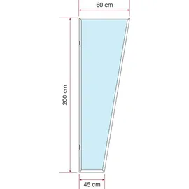 Gutta Seitenblende B1/PC 200 x 60 cm klar/weiß