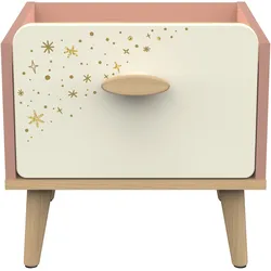 Nachttisch DEMEYERE GROUP, eiche aprikose, eiche, B:39,5cm H:39,4cm T:36cm, Tische, Nachttisch 1 Schublade