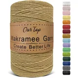 OurTop Premium Makramee Garn Salbei, 2mm x 500m Macrame Cord Makramee Schnur Makramee Kordel, Garn für DIY Handwerk, Weben Dekoration, Hängepflanze Pflanze Aufhänger