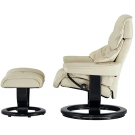 Stressless Relaxsessel Reno Leder 79 x 108 x 75 cm Creme mit Hocker
