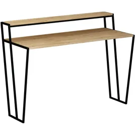 Decortie Pal Moderner Schreibtisch Eiche mit Monitorständer 124 x 58 x 92 cm - Braun