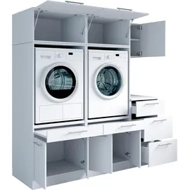 laundreezy Mehrzweckschrank-Set 186 x 200 x 68 cm Weiß