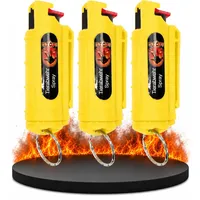 3 x Wilhelm Pfefferspray 16 ml Schlüsselanhänger gelb Tierabwehr Selbstverteidigung CS Gas KO Spray hochdosiert (ca. 2 Mio. Scoville) effektives Verteidigungsspray